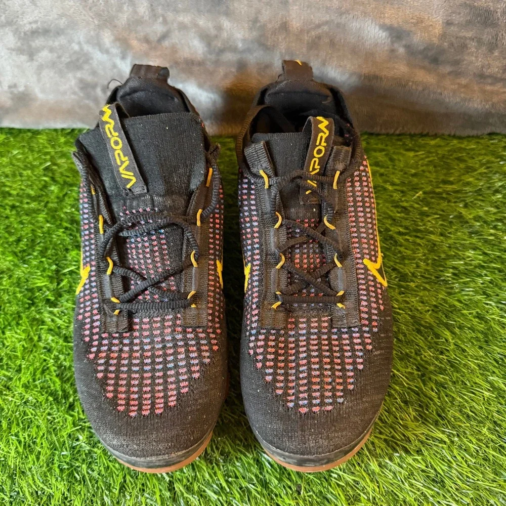 Nike‎ Air Vapormax 2021 FK Kids Sneakers Black Yellow DV2198-001 Youth Size 6Y